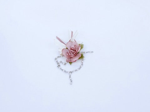 Pulsera floral Olivia Dulce en rosa palo y rosa para comunión y arras - vista principal