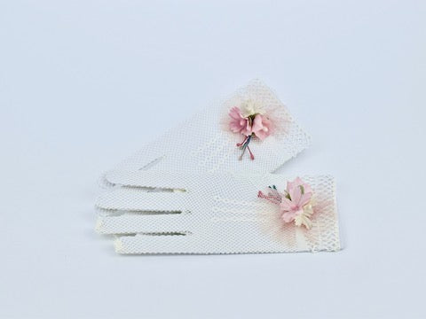 Guantes Amapola Serena en rosa palo y rosa para comunión - vista principal