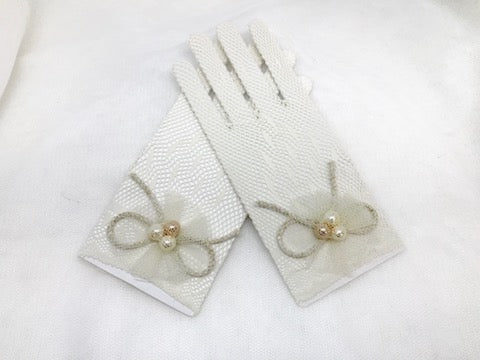 Guantes Lila Serena en plata para comunión - vista principal