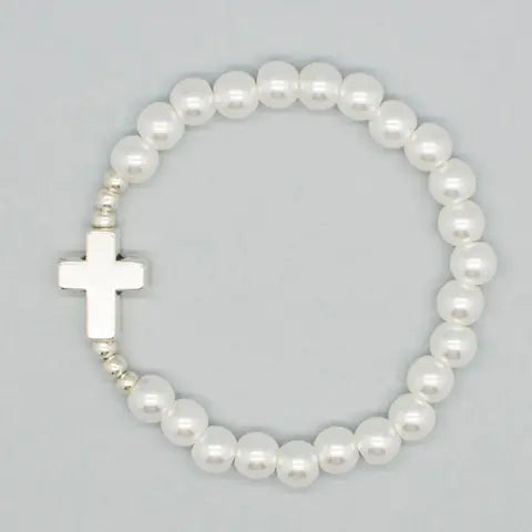 Pulsera floral Dalia Serena en plata para comunión y arras - vista lateral