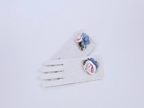 Guantes Melisa Serena en rosa y azul para comunión - vista principal